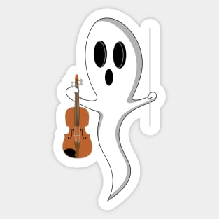 Funny ghost with violin Sticker